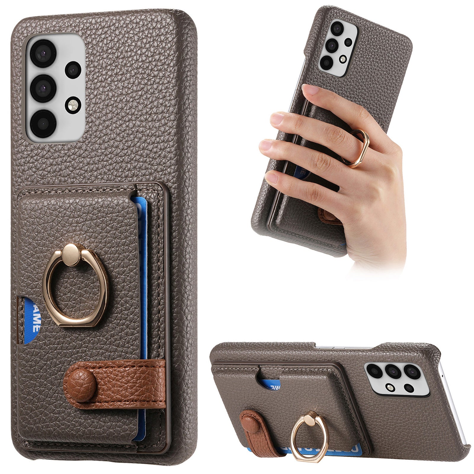 Y2 For Samsung Galaxy A32 4G (EU Version) Ring Kickstand Case Card Holder Phone Cover Y2 For Samsung Galaxy A32 4G (EU Version) Ring Kickstand Case Card Holder Phone Cover